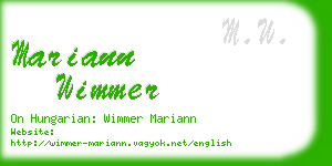 mariann wimmer business card